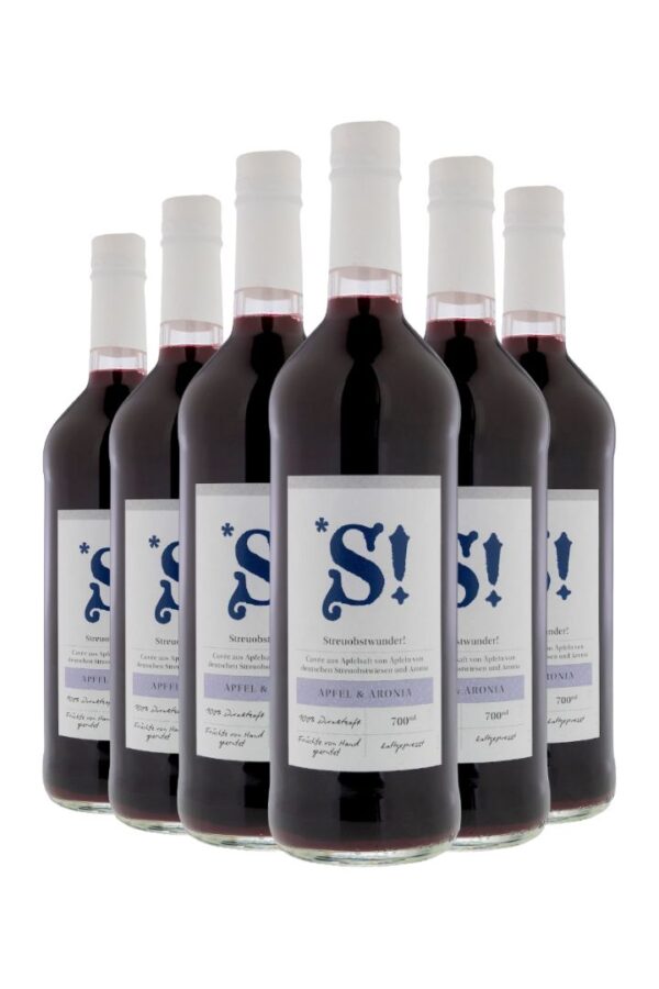 Karton 6 x 700 ml Apfel-Aronia – Intensive Fruchtsaftmischung