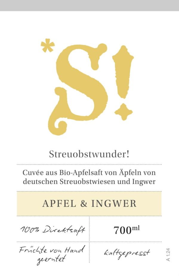 Apfel-Ingwer – Würzige Fruchtsaftmischung 700 ml – Bild 2