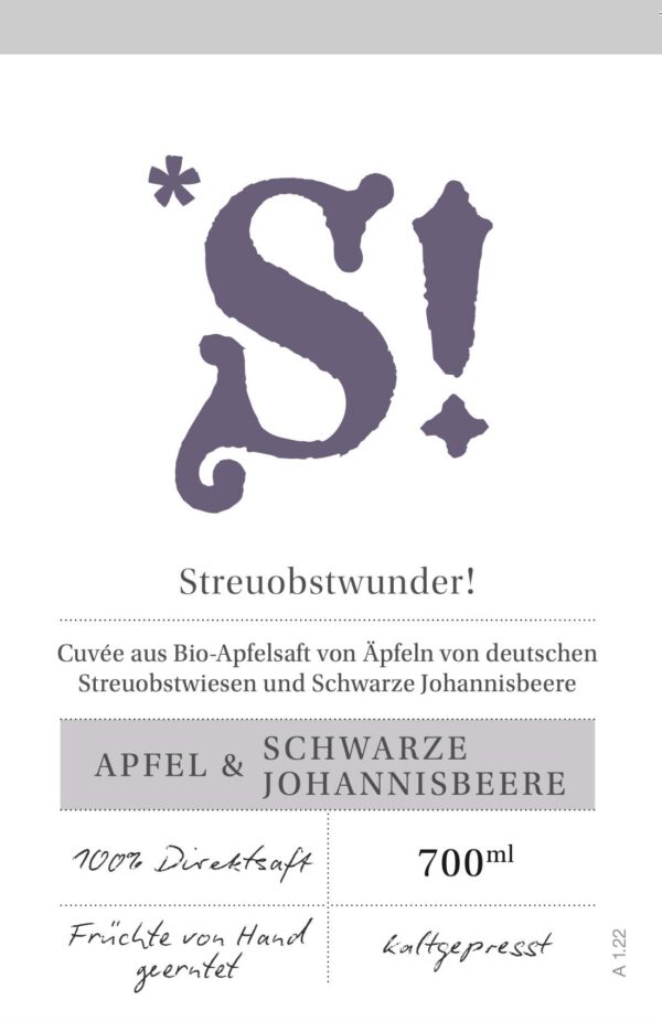 Apfel & Schwarze Johannisbeere – Aromatische Fruchtsaftmischung 700 ml – Bild 2