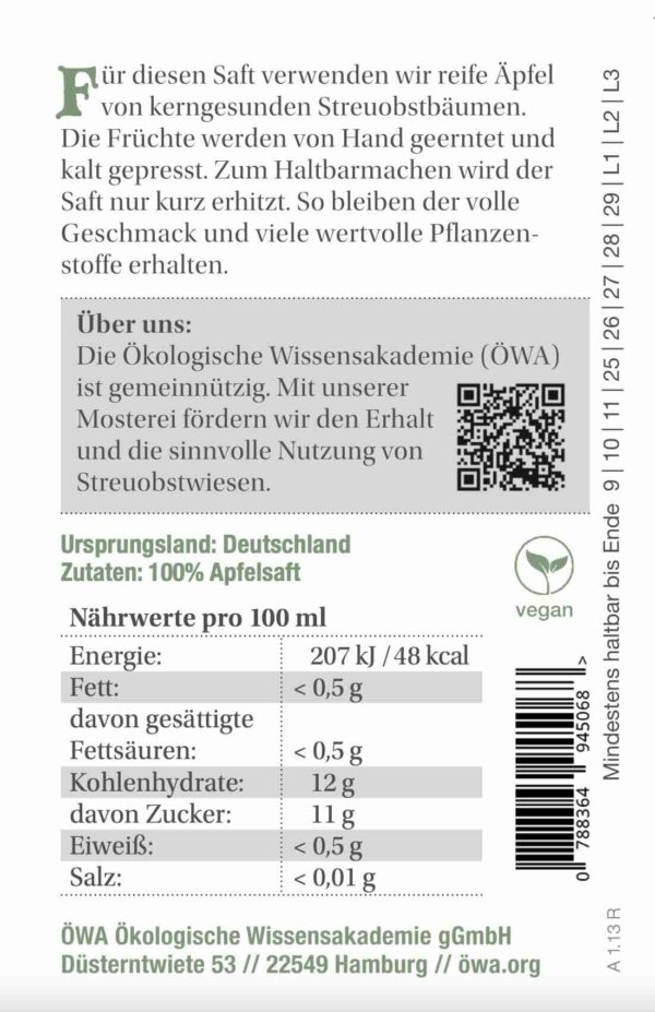 Goldparmäne – Edel-fruchtiger Apfelsaft 700 ml – Bild 2