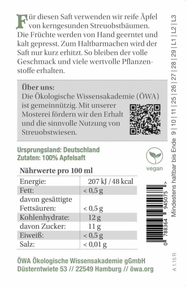 Großherzogs Liebling – Feiner Apfelsaft 700 ml – Bild 4