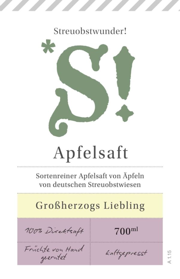 Großherzogs Liebling – Feiner Apfelsaft 700 ml – Bild 2