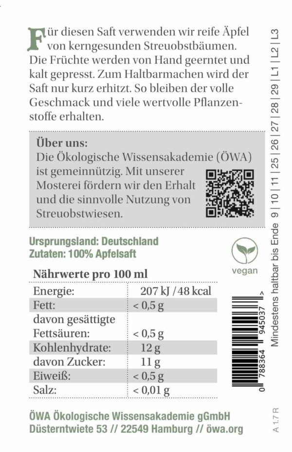 Roter Boskoop – Rustikaler Apfelsaft 700 ml – Bild 4