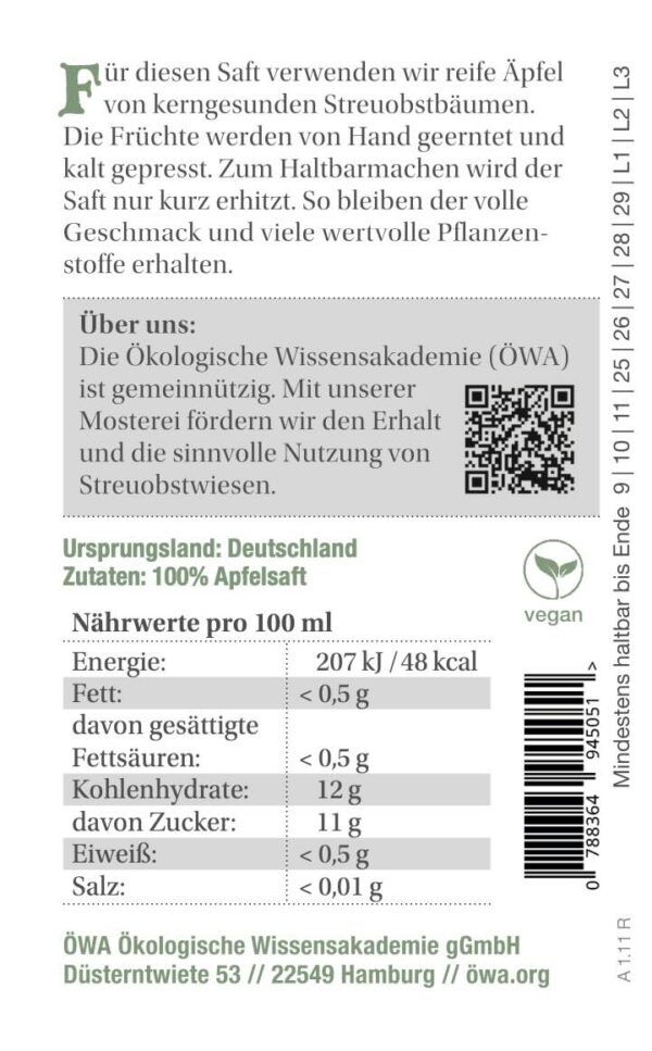 Seestermüher Zitronenapfel – Sortenreiner Apfelsaft 700 ml – Bild 3