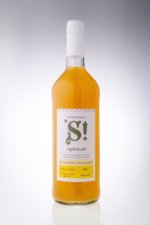 Seestermüher Zitronenapfel – Sortenreiner Apfelsaft 700 ml