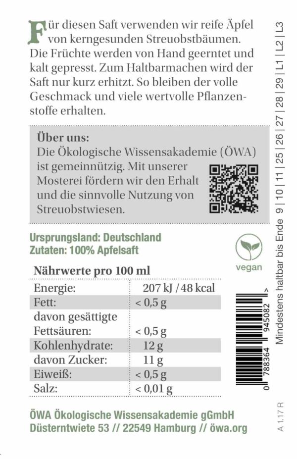 Finkenwerder Herbstprinz – Naturtrüber Apfelsaft 700 ml – Bild 2